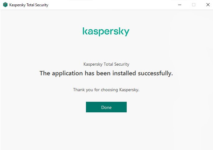 Kaspersky total security installed