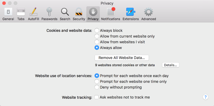 Remove all website data