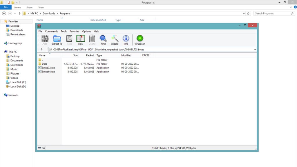 extract files with Winrar on PC