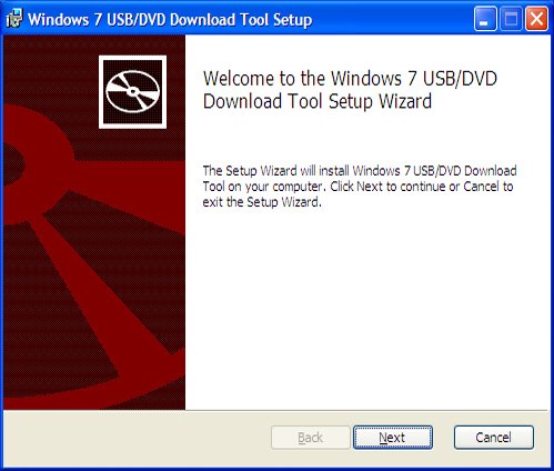 installation of Windows 7 download tool
