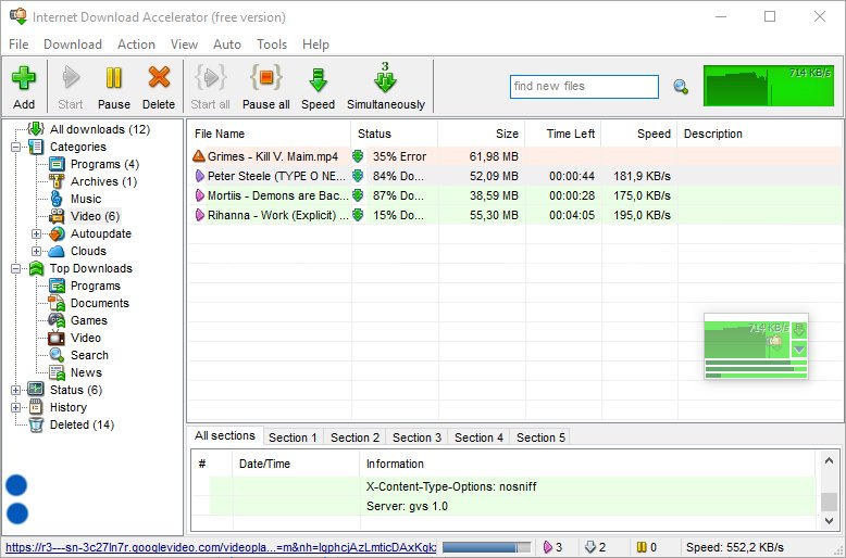 internet download manager - interface