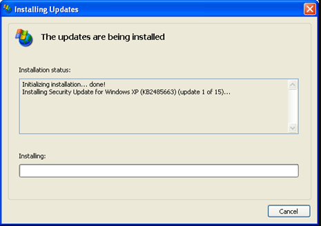 install update on Windows XP