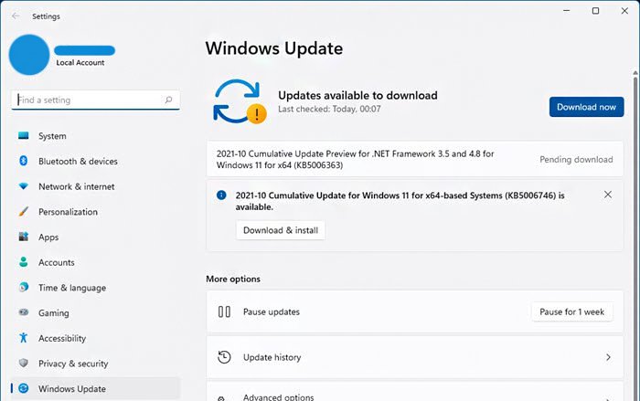 Update Windows 11