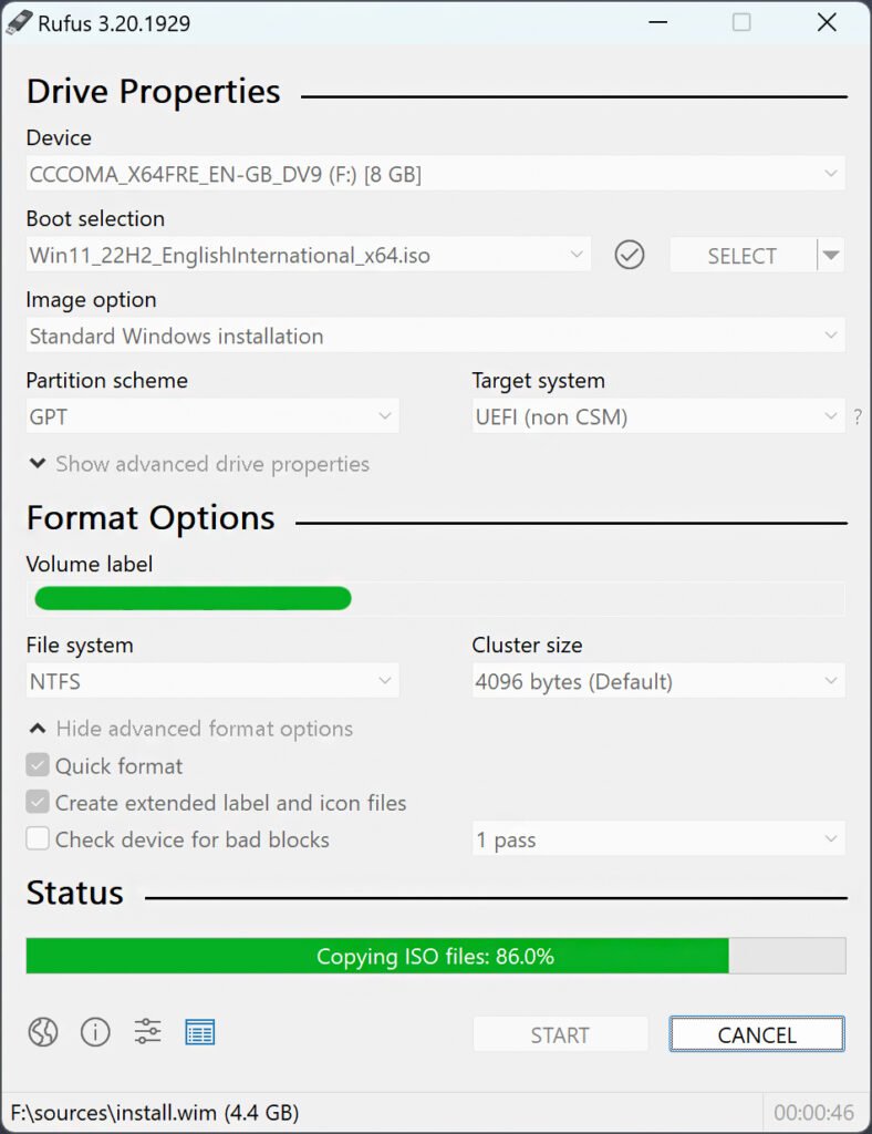 bootable USB of Windows 11