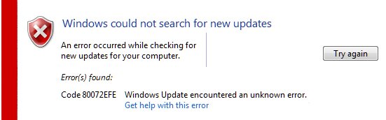 error 80072efe