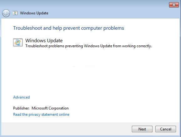 troubleshoot Windows Update
