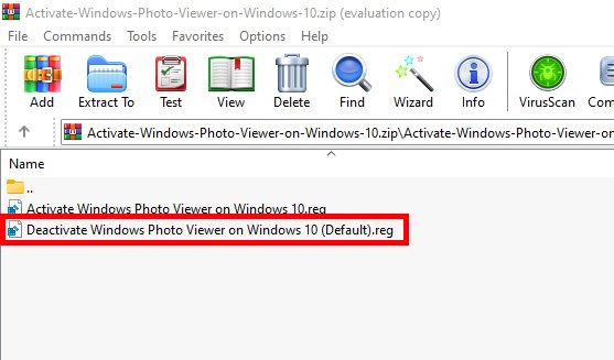 deactivate Windows Photo Viewer