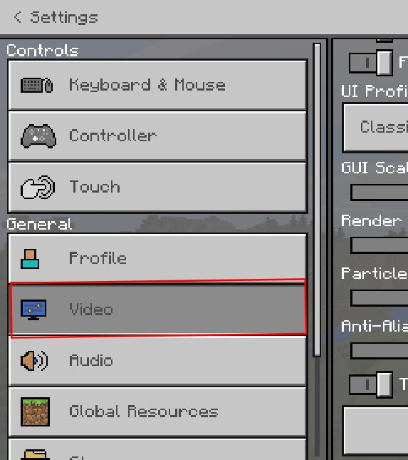 Minecraft Video settings